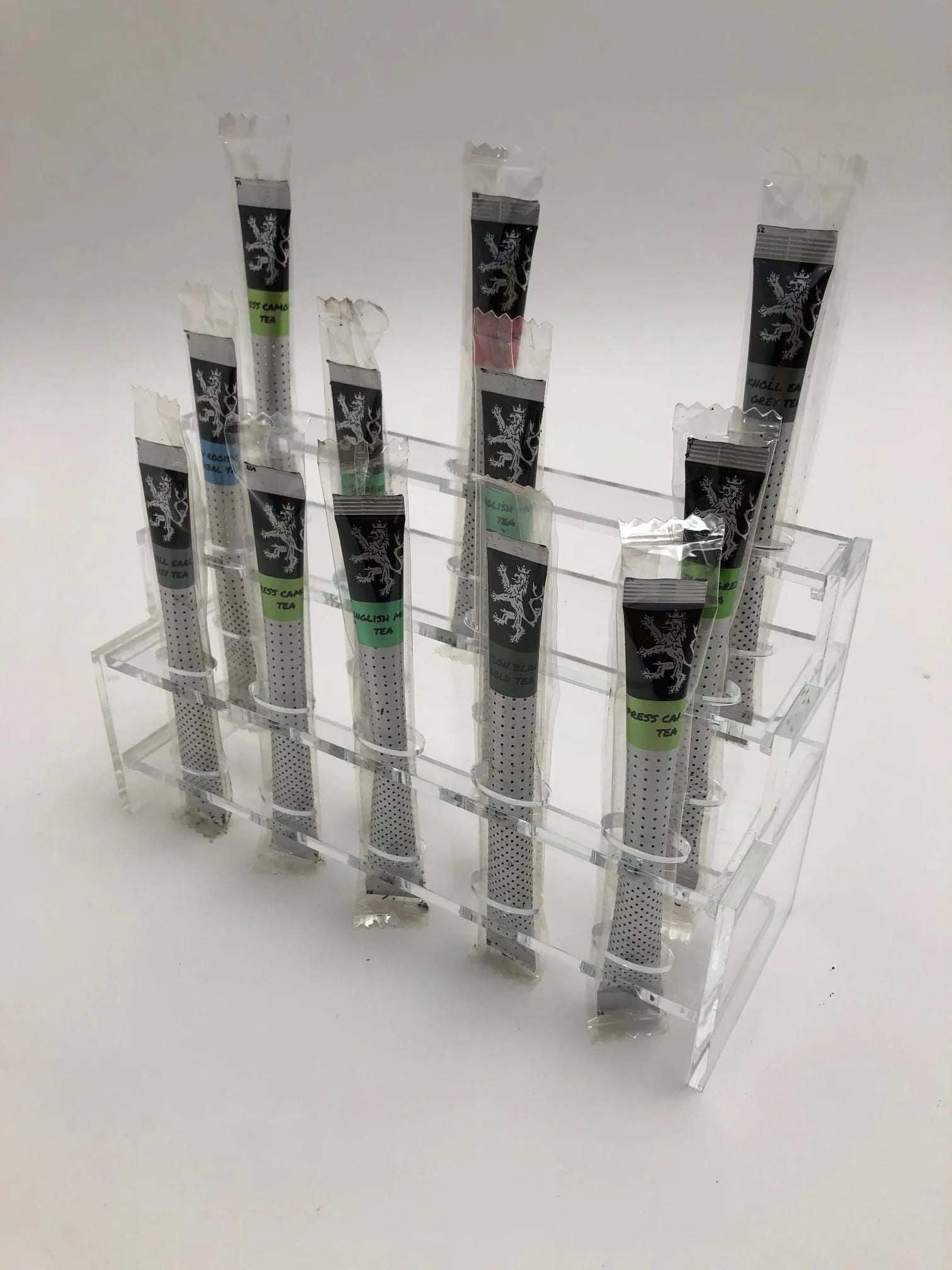 Clear Acrylic Tiered Tea Stick Dispenser