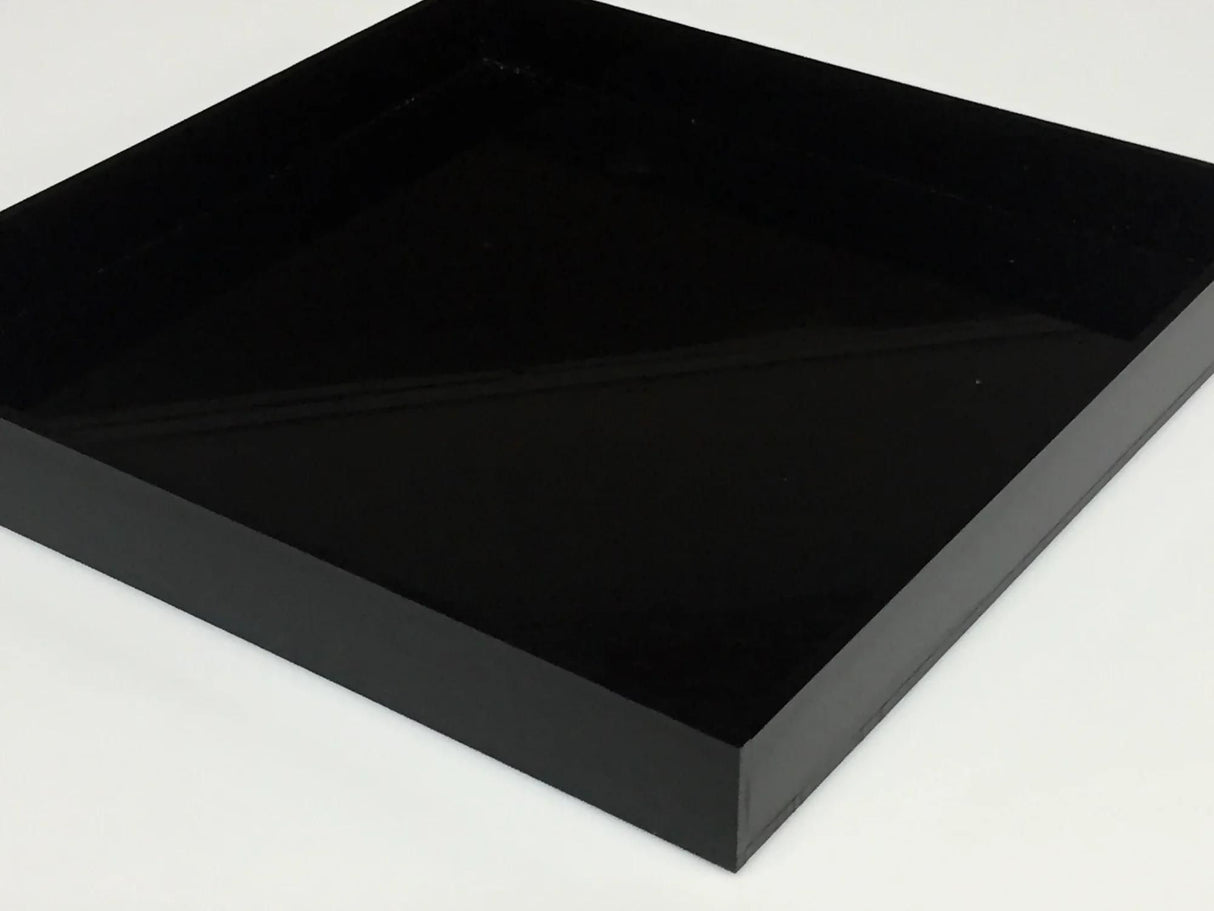 10" x 10" x 2" - Black Acrylic Tray