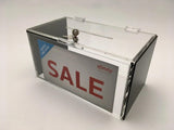 Large Acrylic Donation & Ballot Box With Lock- Clear & Black & Sign Holder