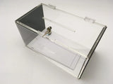 Large Acrylic Donation & Ballot Box With Lock- Clear & Black & Sign Holder