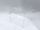 12" x 12" x 12" Clear Acrylic 5-Sided Box w/ Hinged Lid