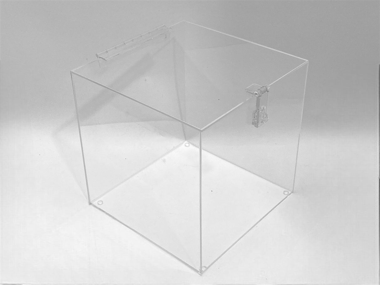 8" x 8" x 8" Clear Acrylic Box W/ Hasp Lock