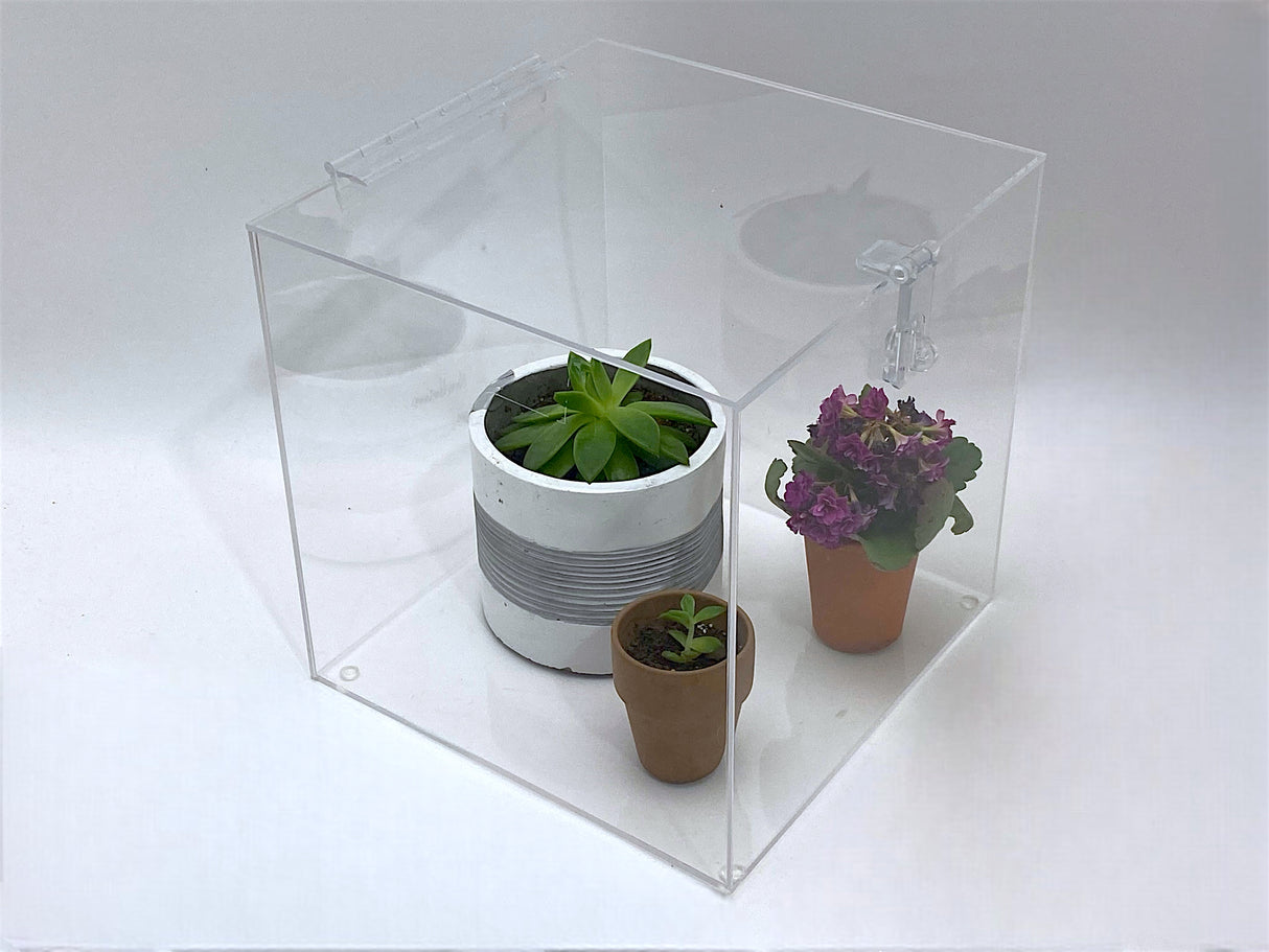 8" x 8" x 8" Clear Acrylic Box W/ Hasp Lock