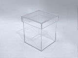 Caja acrílica transparente de 5 caras de 4" x 4" x 4" y 1/8" de grosor