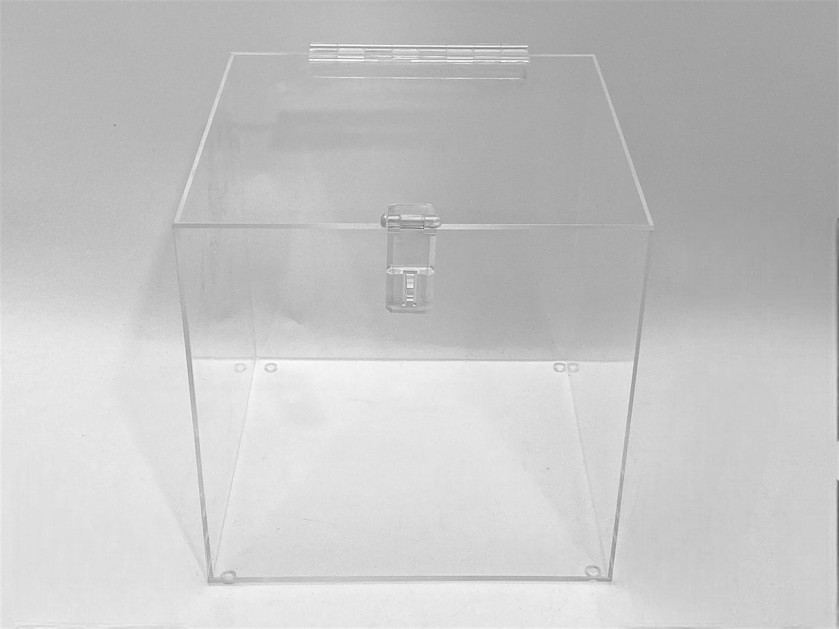 12" x 12" x 12" Clear Acrylic Box W/ Hasp Lock