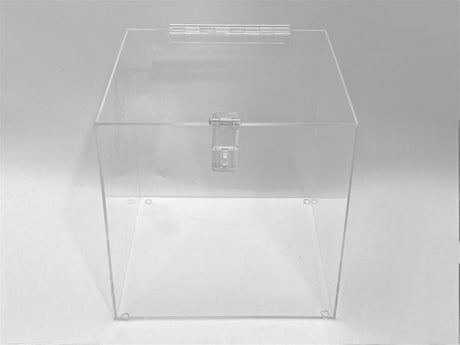 12" x 12" x 12" Clear Acrylic Box W/ Hasp Lock