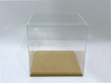 6" x 4" x 4" Clear Acrylic Display Case W/ Wooden Base