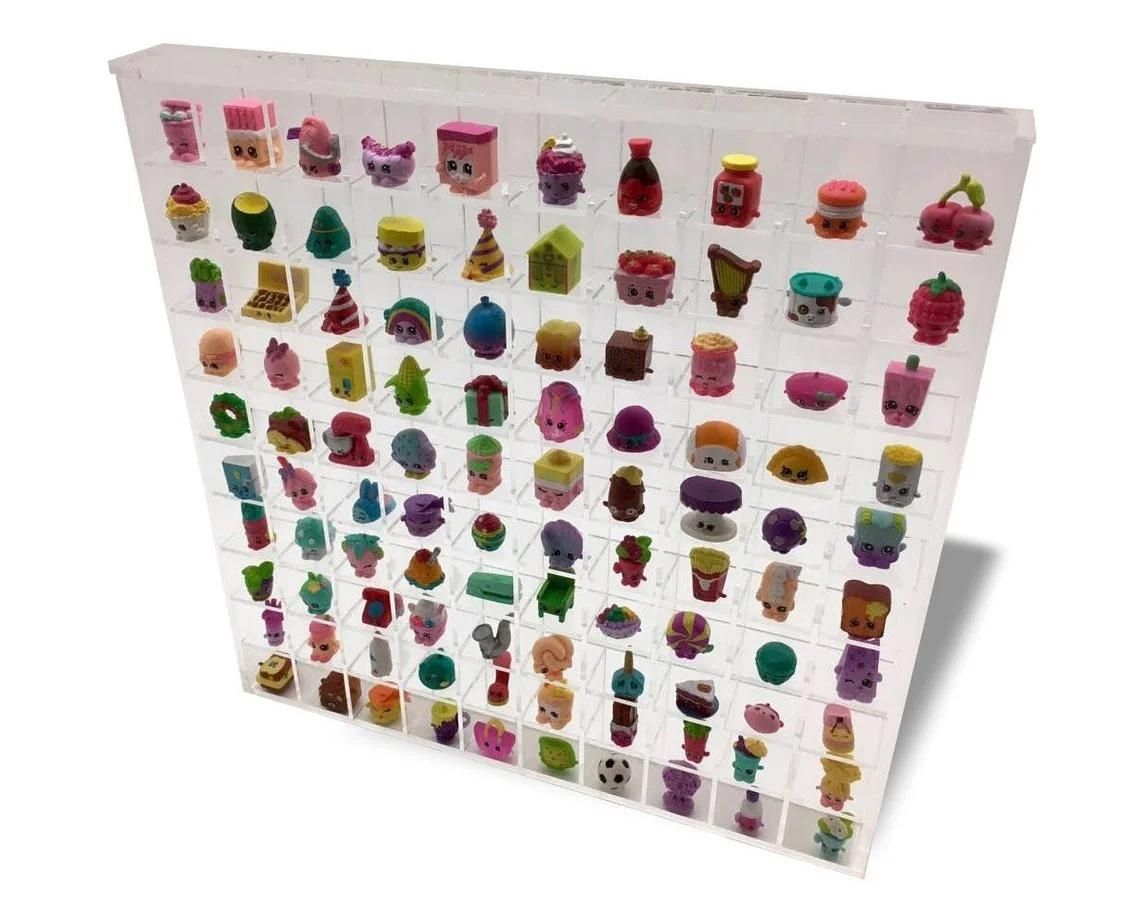 Clear Wall Hanging Acrylic Showcase for Collectibles-100 Openings Compatible with Shopkins