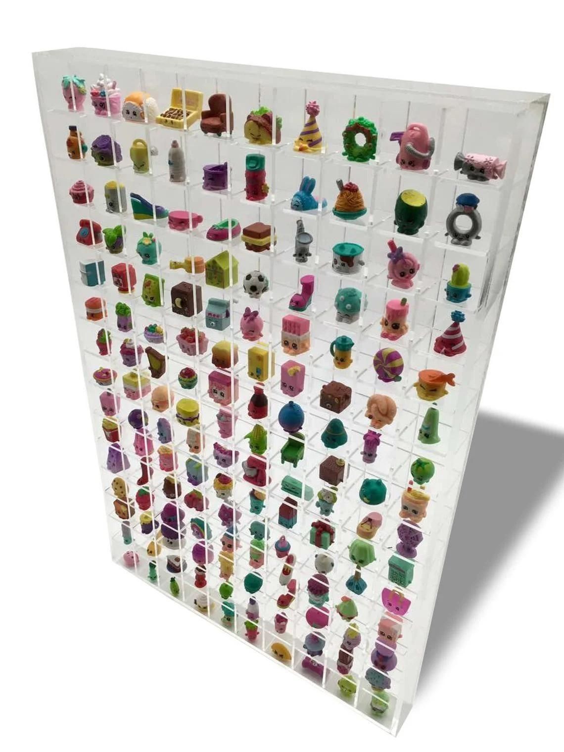 Clear Wall Hanging Acrylic Showcase for Collectibles-150 Openings Compatible with Shopkins Large