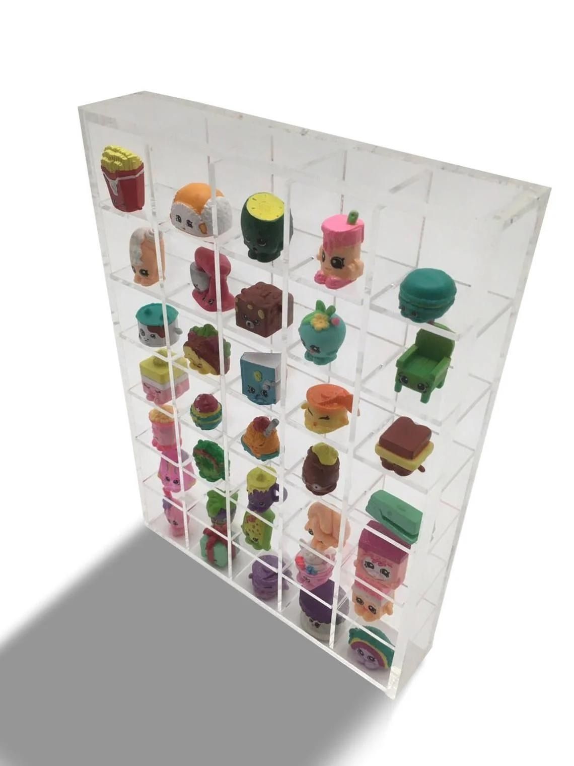 Clear Wall Hanging Acrylic Showcase for Collectibles- 35 Openings Compatible with Shopkins