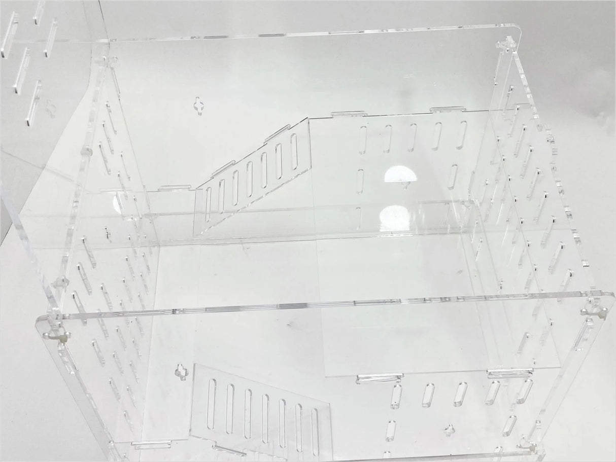 Large Clear Acrylic Hamster Cage W/ Clear Acrylic Removable Base Tray