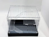 Extra Large Clear Acrylic Hamster Cage W/ Easily Removable Marbeled Black Acrylic Base Tray