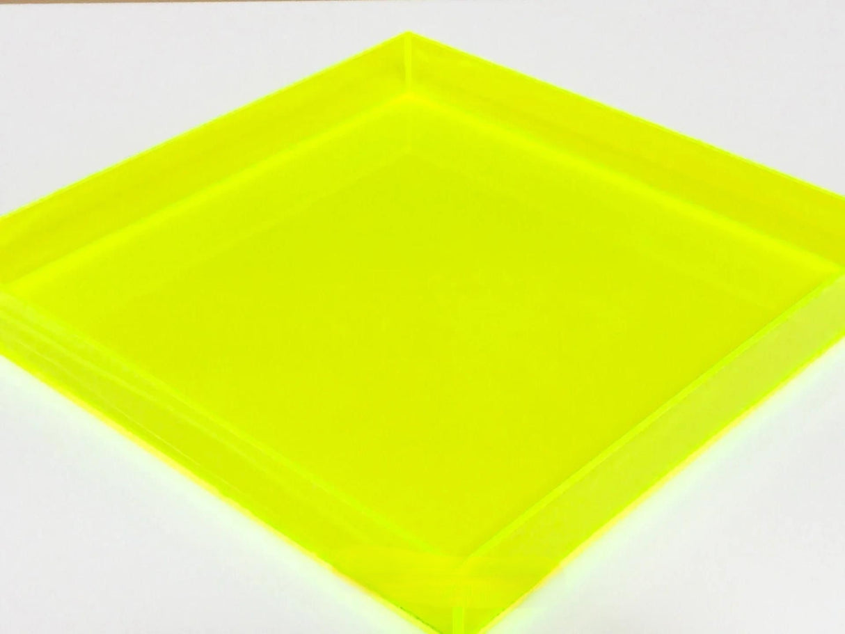 10" x 10" x 2" - Fluorescent Green Acrylic Tray