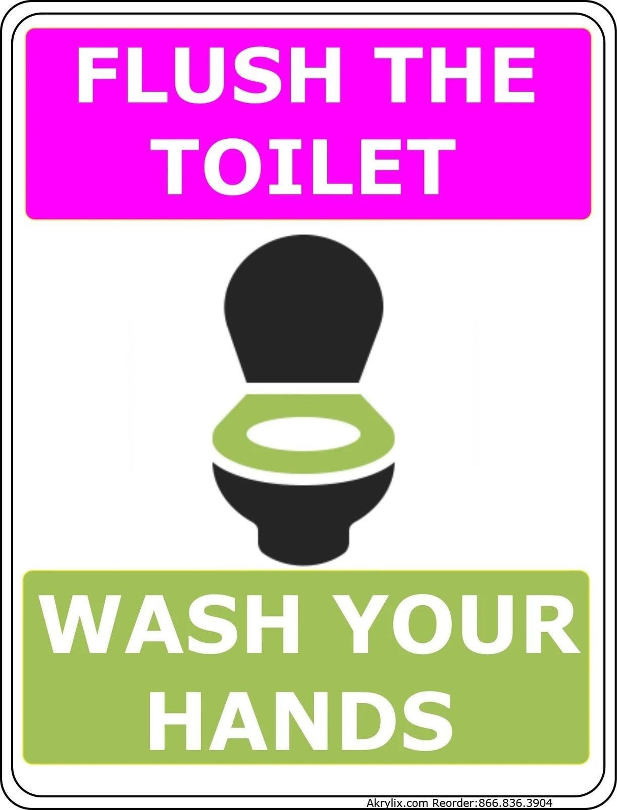 Vinyl PVC Sign - "Flush the Toilet - Wash Your Hands"