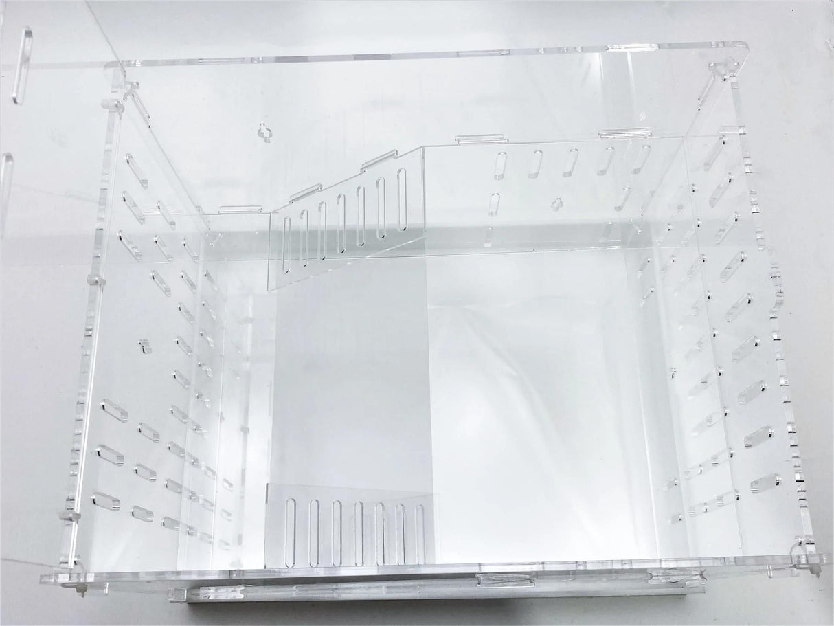 Large Clear Acrylic Hamster Cage W/ White Acrylic Removable Base Tray