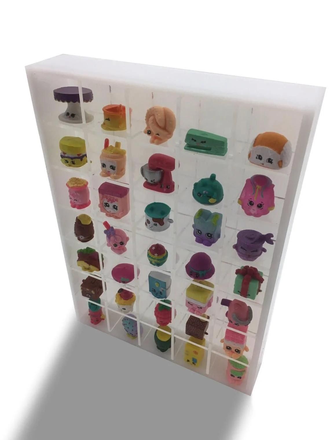 Clear Wall Hanging Acrylic Showcase for Collectibles- 35 Openings Compatible with Shopkins